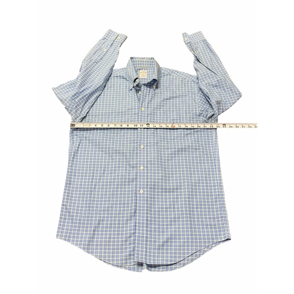 Brooks‎ Brothers Mens M Blue Plaid The Original Polo Button Down Shirt Non-Iron - Picture 5 of 5
